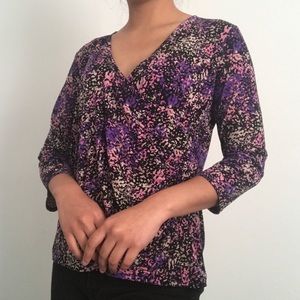 Liz Claiborne Long Sleeve Blouse Top Size Petite Large (PL)